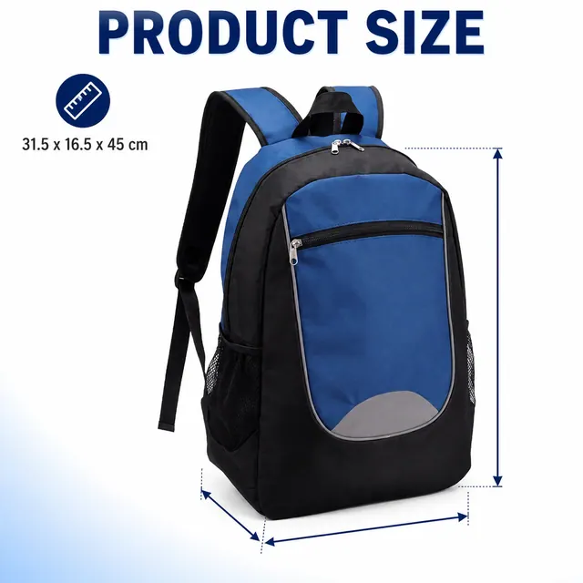Kids School Backpack — 31.5 x 16.5 x 45 cm — construction detail view 1