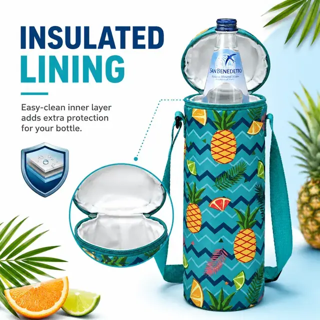 Wine Bottle Cooler Bag Wholesale (10*10*31cm, Microfiber & 600D Polyester) — construction detail 2