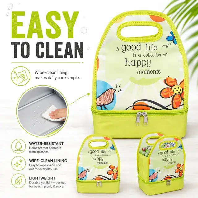Beach Cooler Bag / Lunch Cooler (600D Polyester + PEVA, 22*15*30cm) — construction detail 3