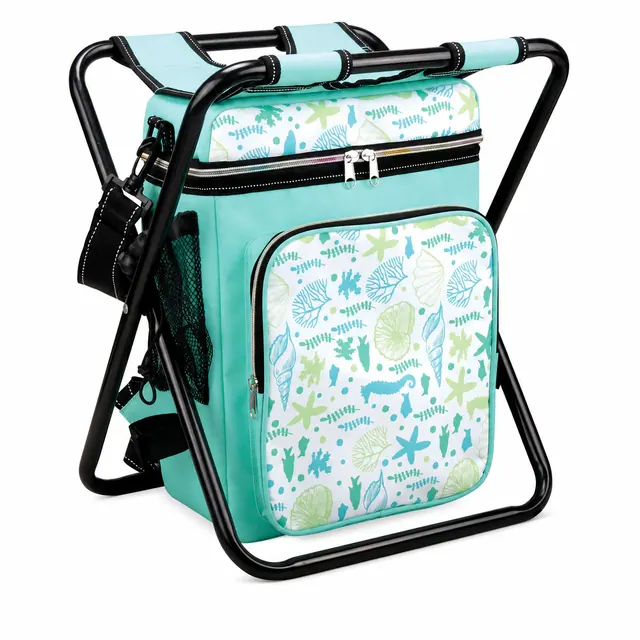 Multi-Function Camping Folding Chair Cooler Bag 600D+Microfiber 35×30×42cm