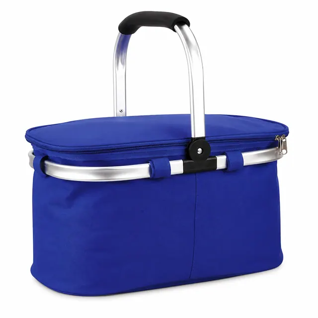 Collapsible Portable Lunch Basket Cooler Bag 600D Polyester+PEVA 38×23×30cm