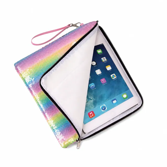 Color Mini Computer / iPad Bag for Business Trips — 600D + Sequin, 28×22.5 cm