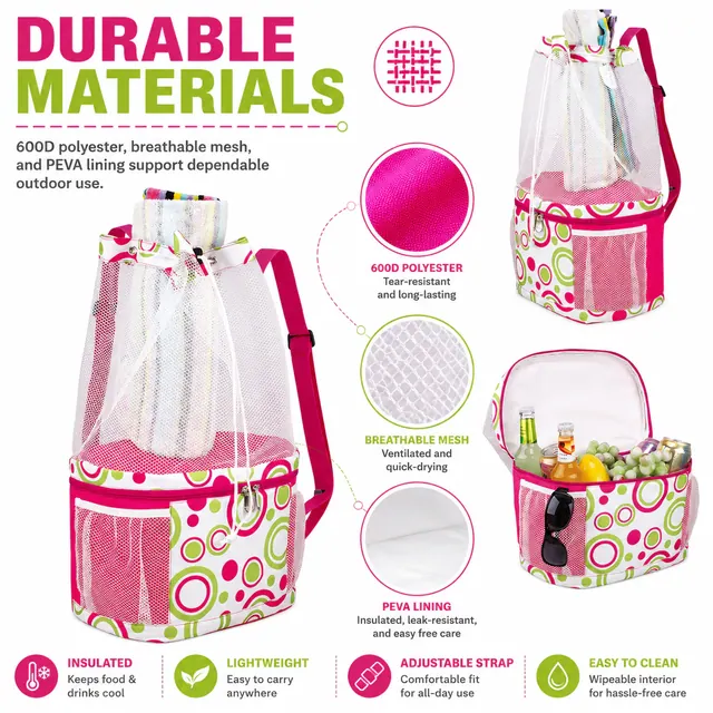 Cooler Bag Thermal Insulation Picnic Backpack (600D Polyester + PEVA, 53*22*51cm) — construction detail view 1