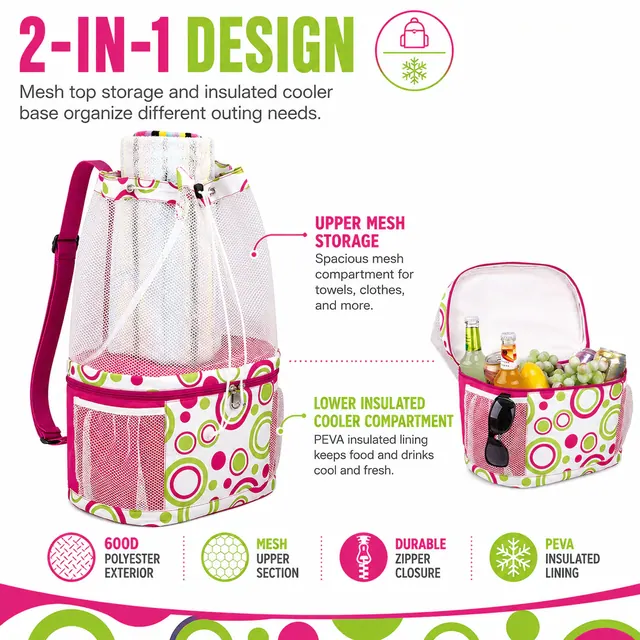 Cooler Bag Thermal Insulation Picnic Backpack (600D Polyester + PEVA, 53*22*51cm) — construction detail view 3