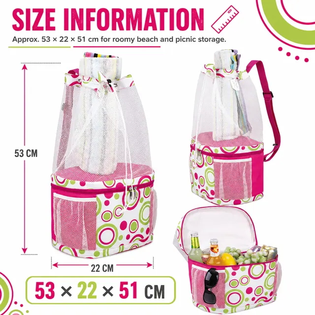 Cooler Bag Thermal Insulation Picnic Backpack (600D Polyester + PEVA, 53*22*51cm) — construction detail view 4
