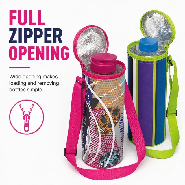 Insulated Bottle Cooler Bag for Traveling (12*12*32cm, 600D Polyester) — construction detail 2