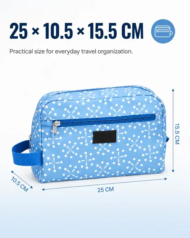 Custom Cosmetic Pouch for Branding — 25 x 10.5 x 15.5 cm — construction detail 2
