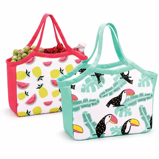 Custom Fruit Print Insulated Lunch Tote (Polyester, (34+28)×11.5×23.5 cm)