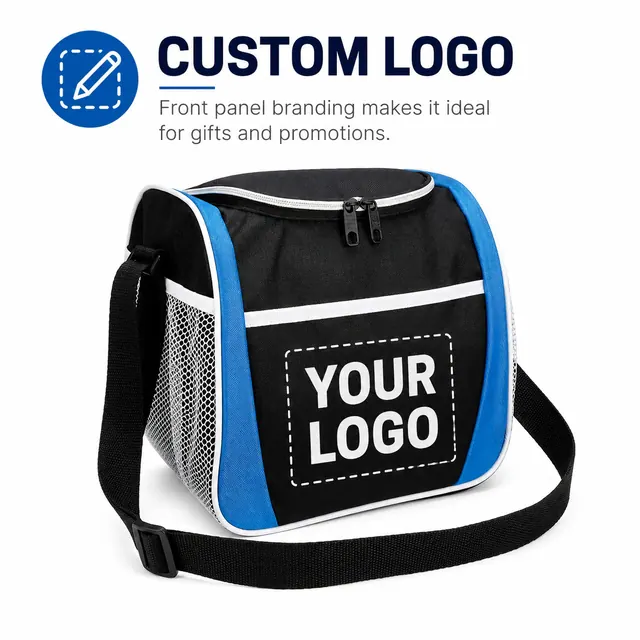 Custom Logo Lunch Bag for Work, Picnic & School (420D Jacquard, 21.5×16×21.5cm) — construction detail view 2