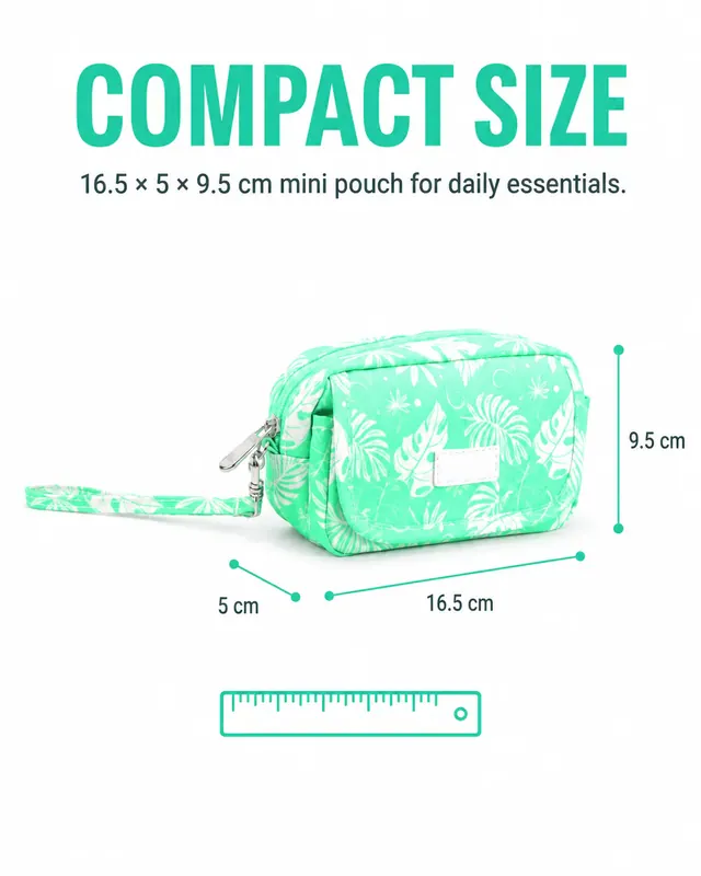 Custom Logo Water-Resistant Summer Beach Pouch — 16.5 x 5 x 9.5 cm — construction detail view 1
