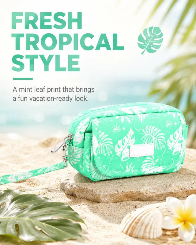 Custom Logo Water-Resistant Summer Beach Pouch — 16.5 x 5 x 9.5 cm — construction detail view 4