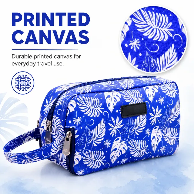 Custom Printed Wholesale Cosmetic Bag — 24 x 8.5 x 13 cm — construction detail view 2