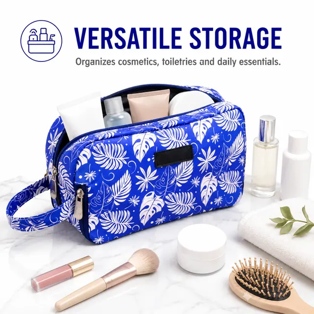Custom Printed Wholesale Cosmetic Bag — 24 x 8.5 x 13 cm — construction detail view 3