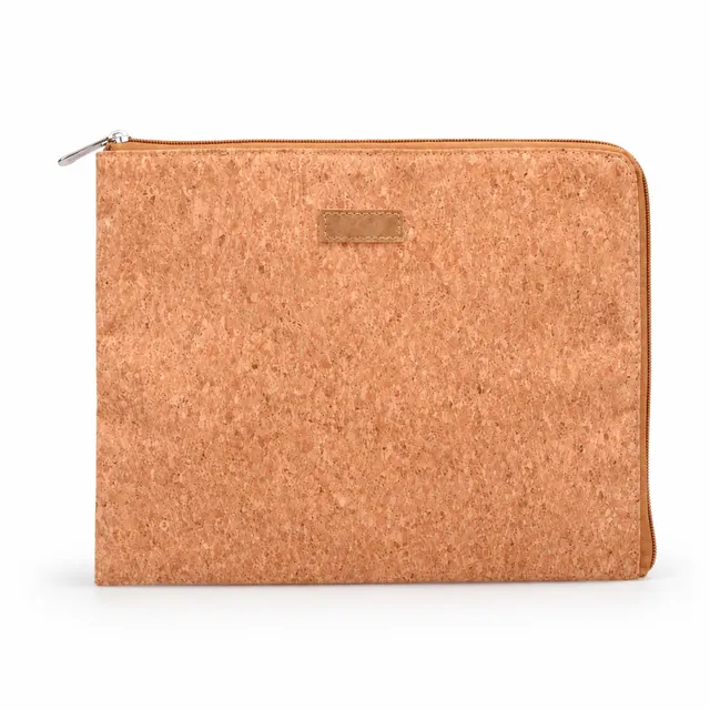 Custom Logo Tablet Bag / Laptop Case Pouch — Cork Leather, 28×22.5 cm