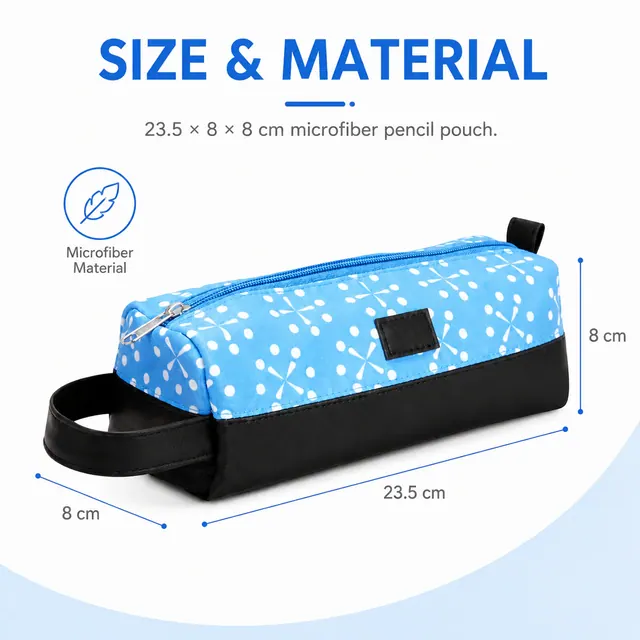 Customizable Pencil Pouch for Branding — 23.5 x 8 x 8 cm — construction detail view 1