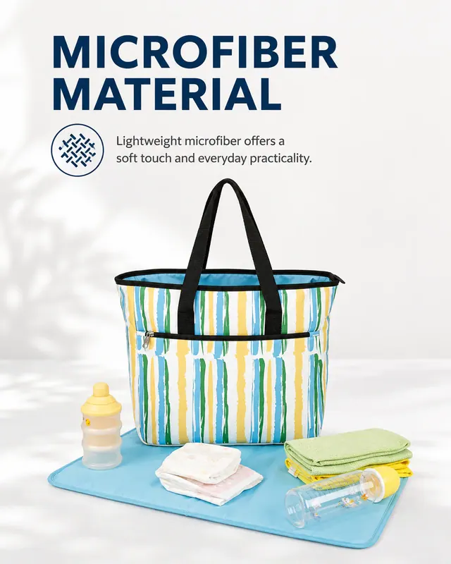 Design Baby Diaper Tote Bag — 41 x 13 x 33 cm — construction detail view 2