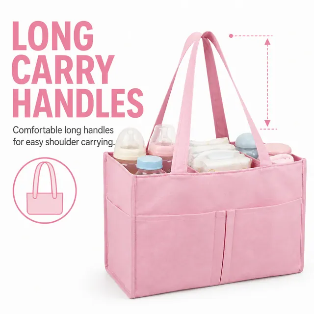 Non-Woven Diaper & Multi-Purpose Tote Bag — 35.5 x 14.5 x 23 cm — construction detail view 3