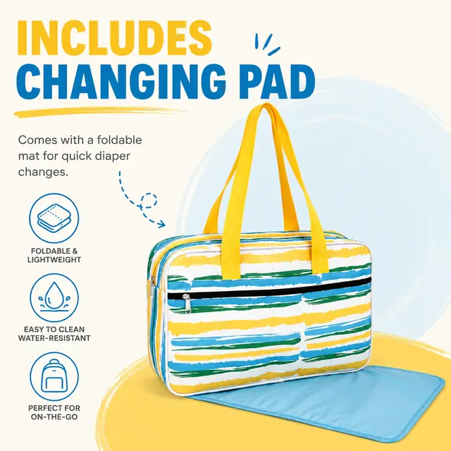 Microfiber Baby Diaper Handbag — 38 x 12 x 25 cm — construction detail view 1