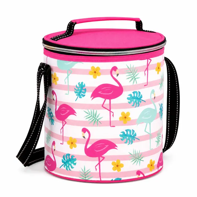 Hand-Held Ice Cooler Bag for School (600D + Microfiber, 19.2x19.2x21.5 cm)