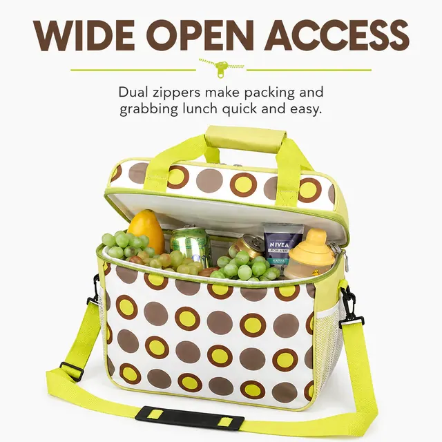 Insulated Lunch Bag with Shoulder Strap and Dual Carrying Options (600D Polyester + PEVA, 35x20x29 cm) — construction detail view 3