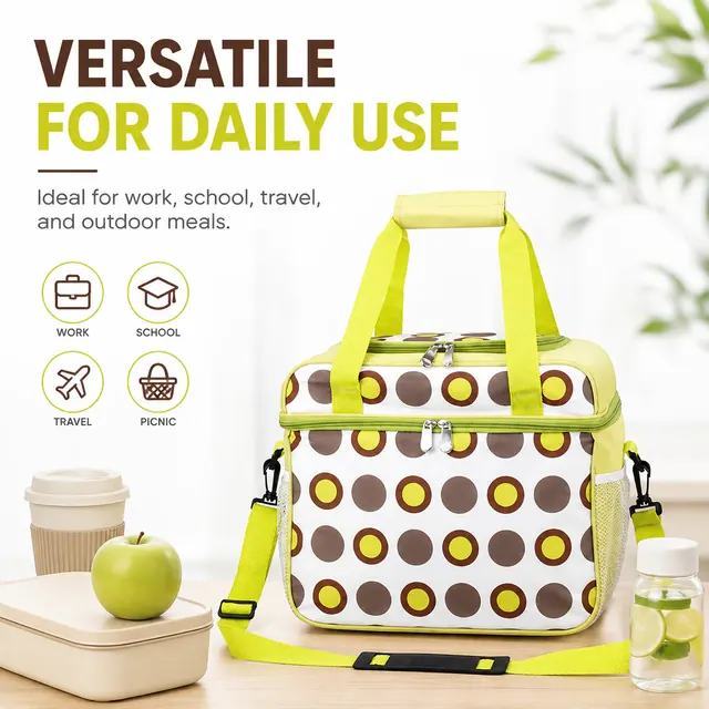 Insulated Lunch Bag with Shoulder Strap and Dual Carrying Options (600D Polyester + PEVA, 35x20x29 cm) — construction detail view 4