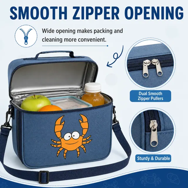 Insulated Lunch Bag (600D/PU, 25x8x20 cm) — construction detail view 3