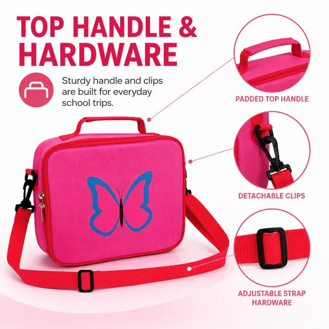 Insulated Lunch Bag (600D/PU, 25x8x20 cm) — construction detail view 4