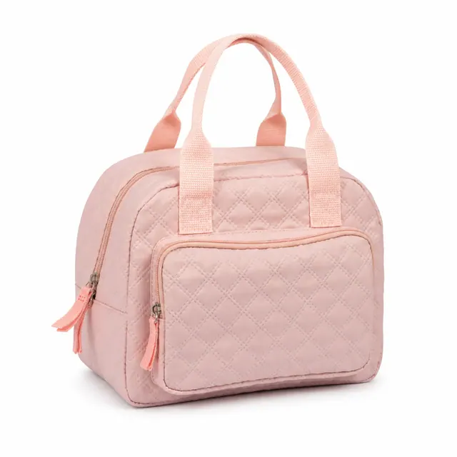 Mini Portable Cooler Tote Reusable Lunch Cooler Box Tote Bag (Polyester, Pink)