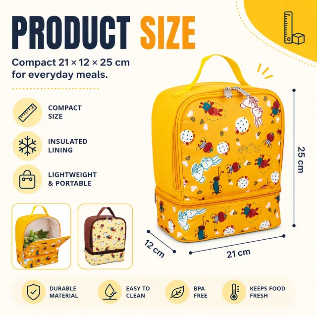 Mini Cooler Bag - Insulated Picnic & Lunch Bag (600D Polyester + PEVA, 21x12x25cm) — construction detail view 1