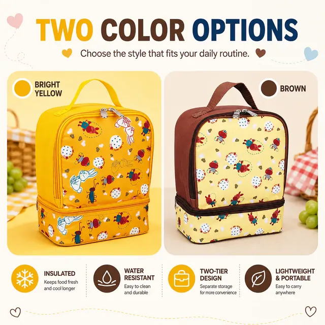 Mini Cooler Bag - Insulated Picnic & Lunch Bag (600D Polyester + PEVA, 21x12x25cm) — construction detail view 4