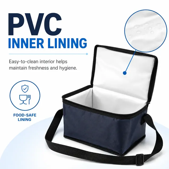 Multi-Function Picnic Bag - Insulated Cooler Lunch Bag (420D / PVC, 22x14x15cm) — construction detail view 1