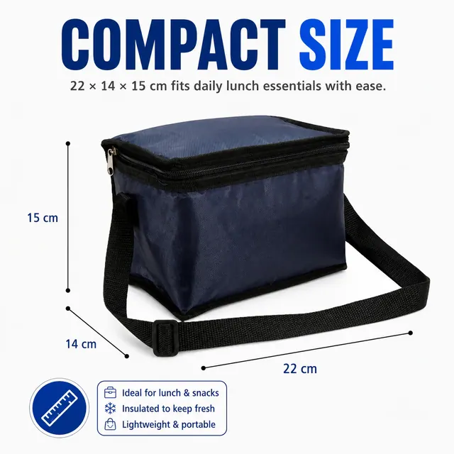 Multi-Function Picnic Bag - Insulated Cooler Lunch Bag (420D / PVC, 22x14x15cm) — construction detail view 4