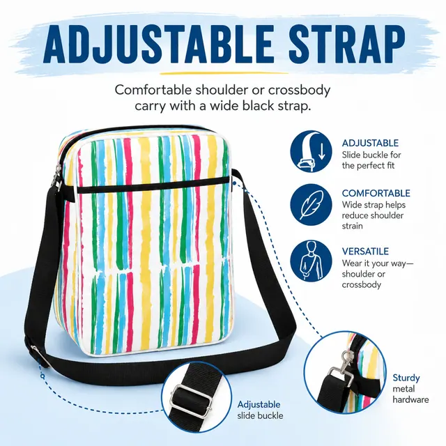 Multifunctional Baby Diaper Crossbody Bag — 27 x 13 x 35 cm — construction detail view 3