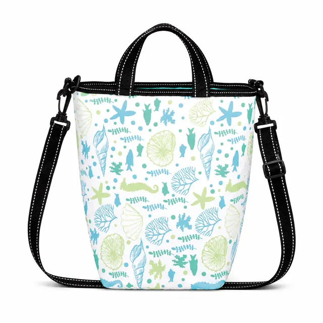 Ocean-Themed Multifunctional Insulated Lunch & Picnic Bag (Polyester, 24x12.5x28cm)
