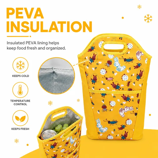 Personalized Lunch Cooler Bag (600D Polyester + PEVA, 22x12x39cm) — construction detail view 1