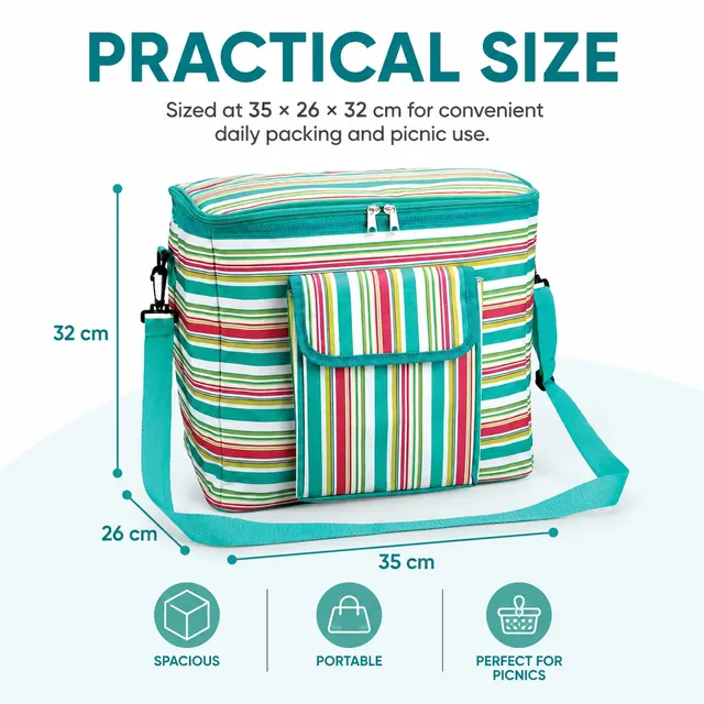 Picnic & Lunch Cooler Bag (600D PU, 35x26x32cm) — construction detail view 3