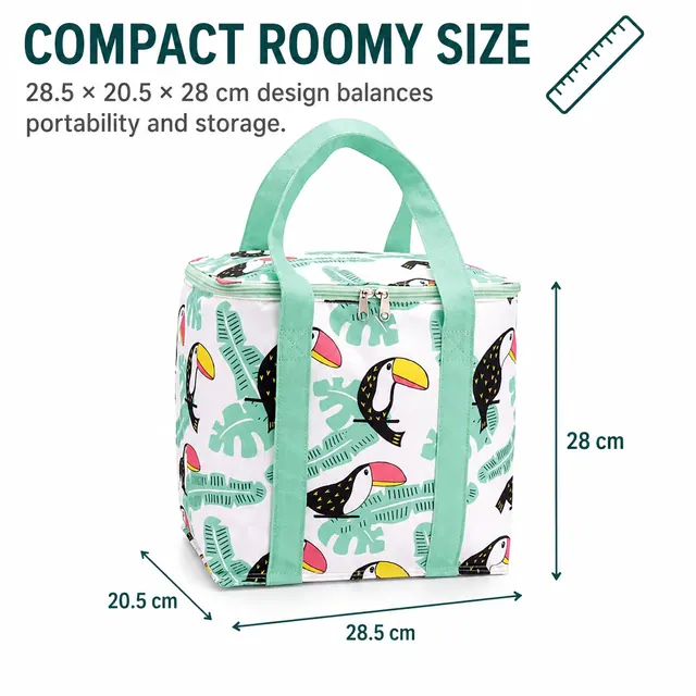 Picnic Cooler Bag - Insulated Polyester Cooler (28.5x20.5x28cm) — construction detail view 4