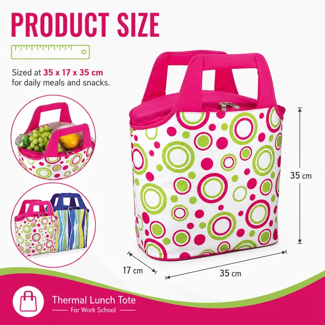 Thermal Cooler Lunch Bag with Custom Logo for Outdoor (Polyester, Leakproof) — construction detail view 1