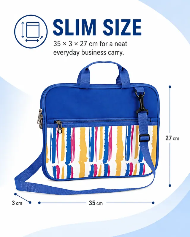 13" Waterproof Business Shoulder Laptop Bag — SPR, 35×3×27 cm — construction detail view 1