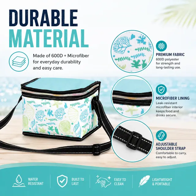 Wine Cooler Bag Picnic/Lunch Bag (600D + Microfiber, 22*14.5*16cm) — construction detail view 2